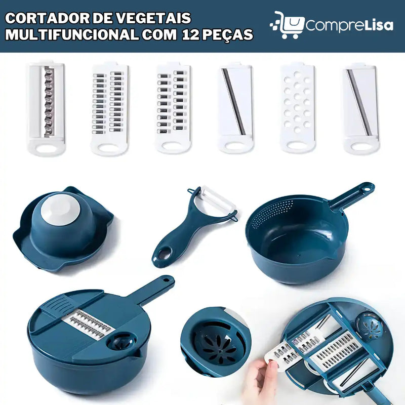 Cortador de Vegetais Multi-Funcional 12 em 1 - Lisa®️