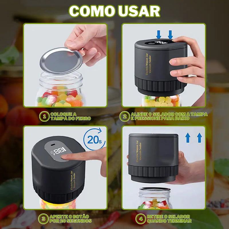 Seladora de Potes Automática SealFresh - Lisa®️ + BRINDE EXCLUSIVO